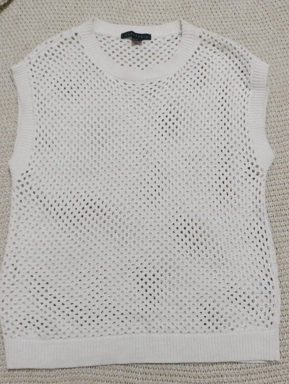 Sanctuary Cream Open-Weave Knit Vest